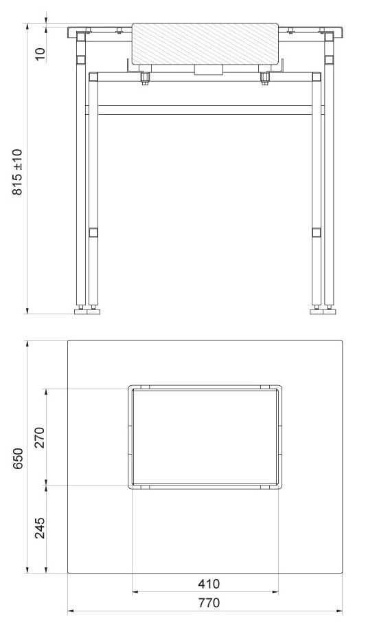 dims for for RADWAG SAP/H tables