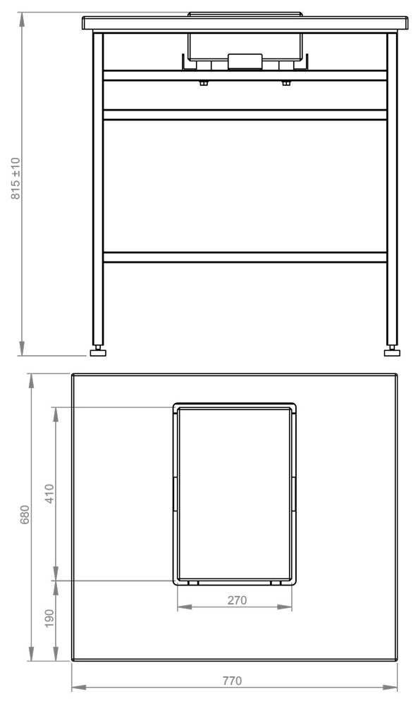 dims for for RADWAG SAL/H tables