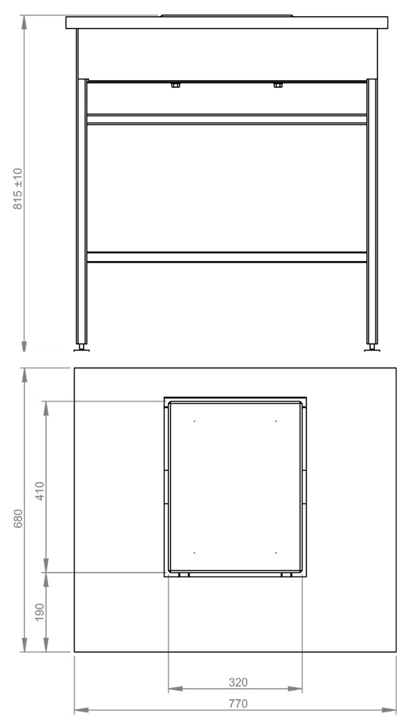 dims for for RADWAG SAL/H/PLUS tables