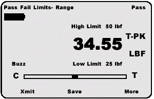 High and Low Load or Pass Fail Limits
