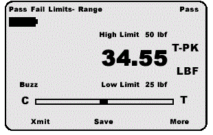 High and Low Load or Pass-Fail Limits