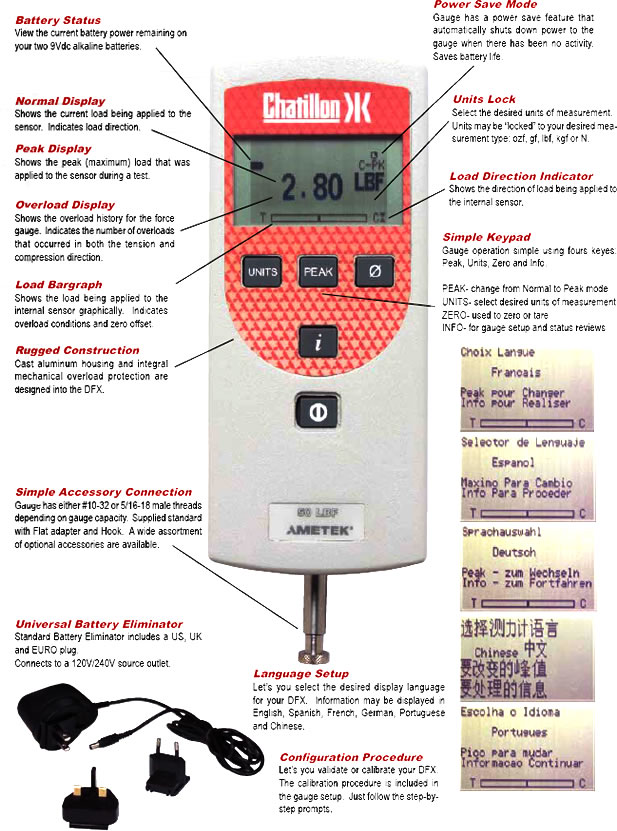 Chatillon DFX Digital Force Gauge