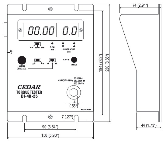 Imada DI-4B-25 Air Tool & Impact Wrench Digital Torque Tester