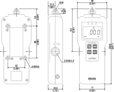 Imada Z2H force gauge dimensions